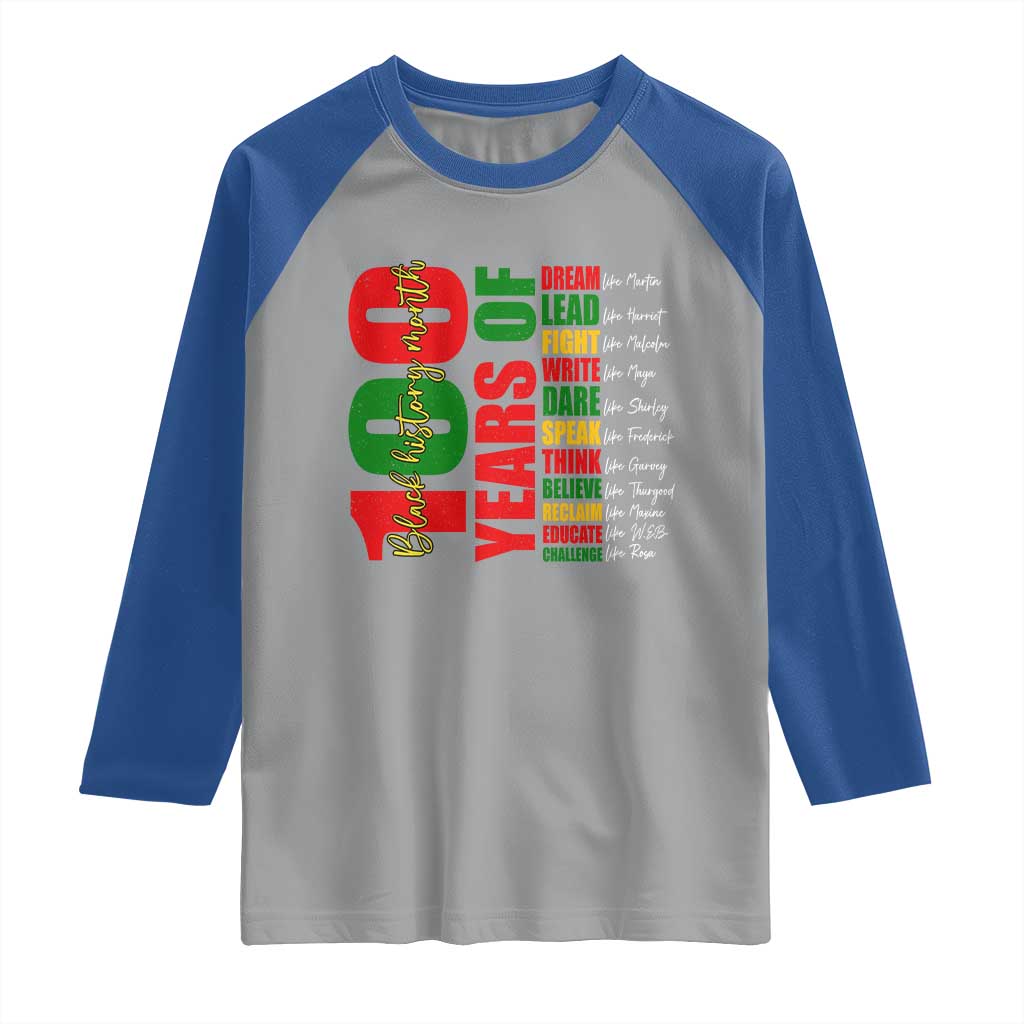 100 Years Of Black History Raglan Shirt African American Historical Figures African American Teacher