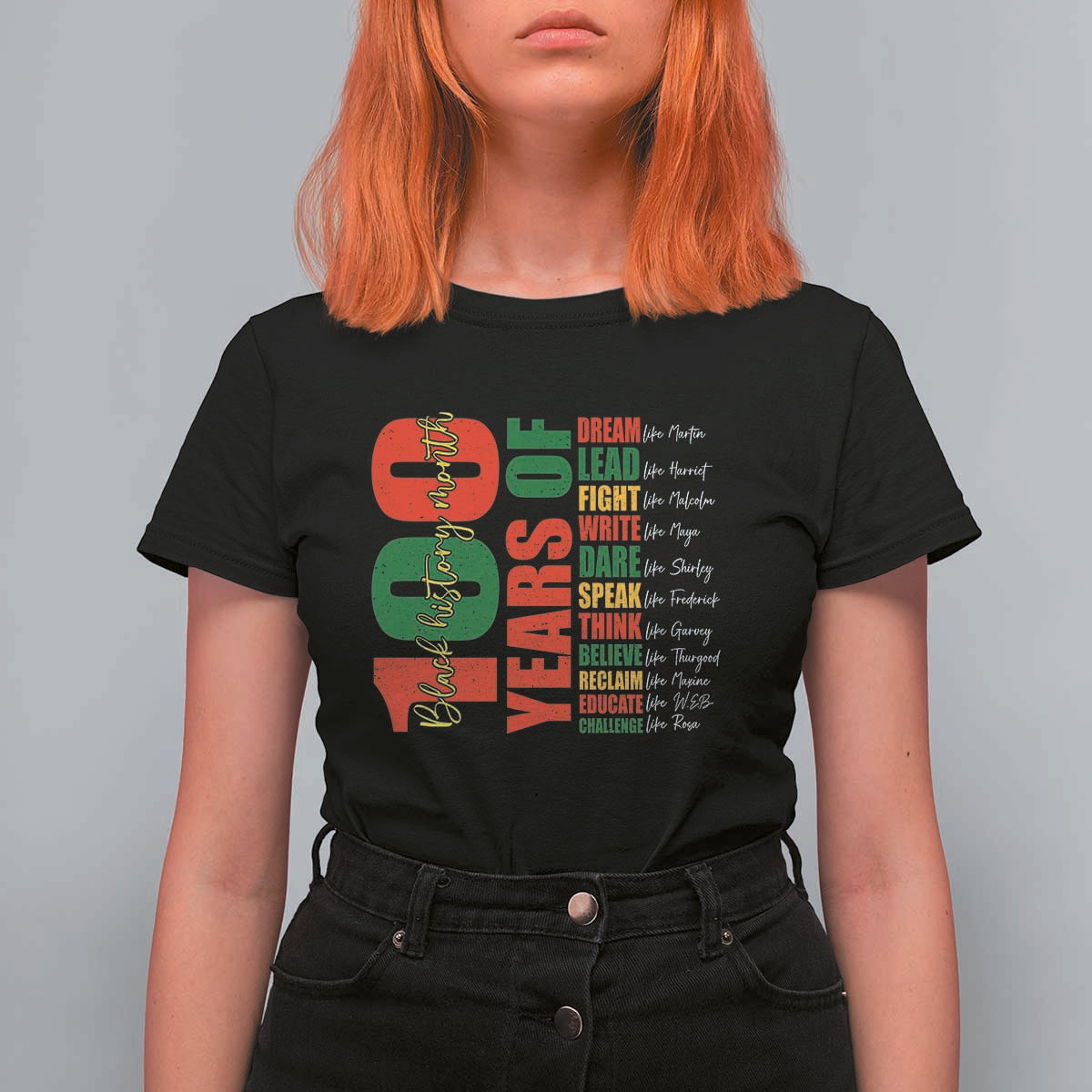 100 Years Of Black History T Shirt For Women African American Historical Figures African American Teacher