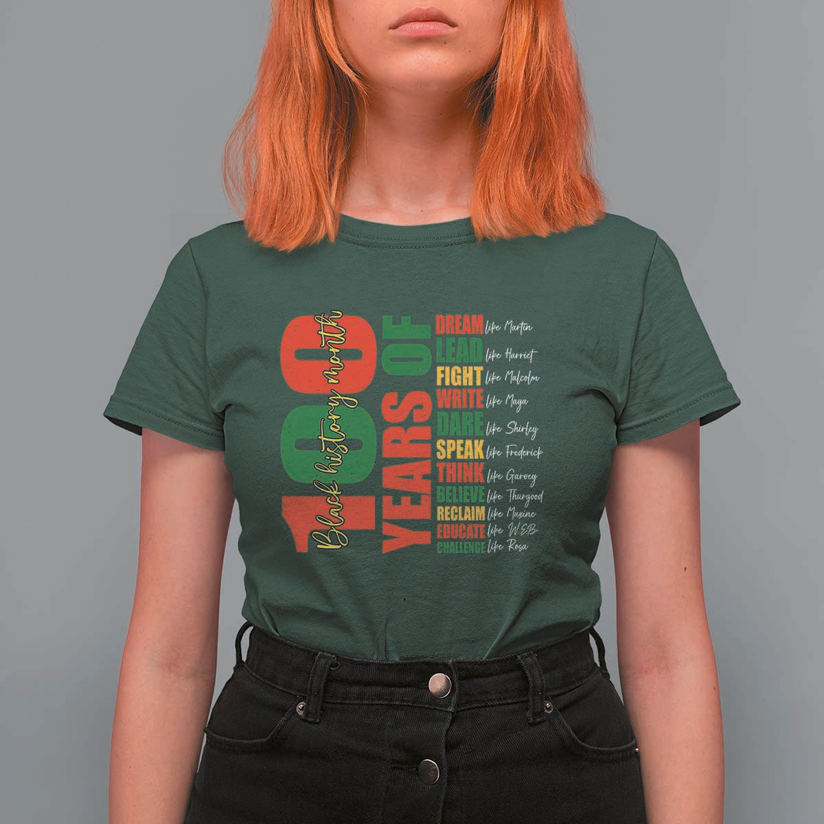 100 Years Of Black History T Shirt For Women African American Historical Figures African American Teacher