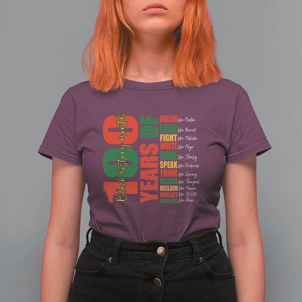 100 Years Of Black History T Shirt For Women African American Historical Figures African American Teacher