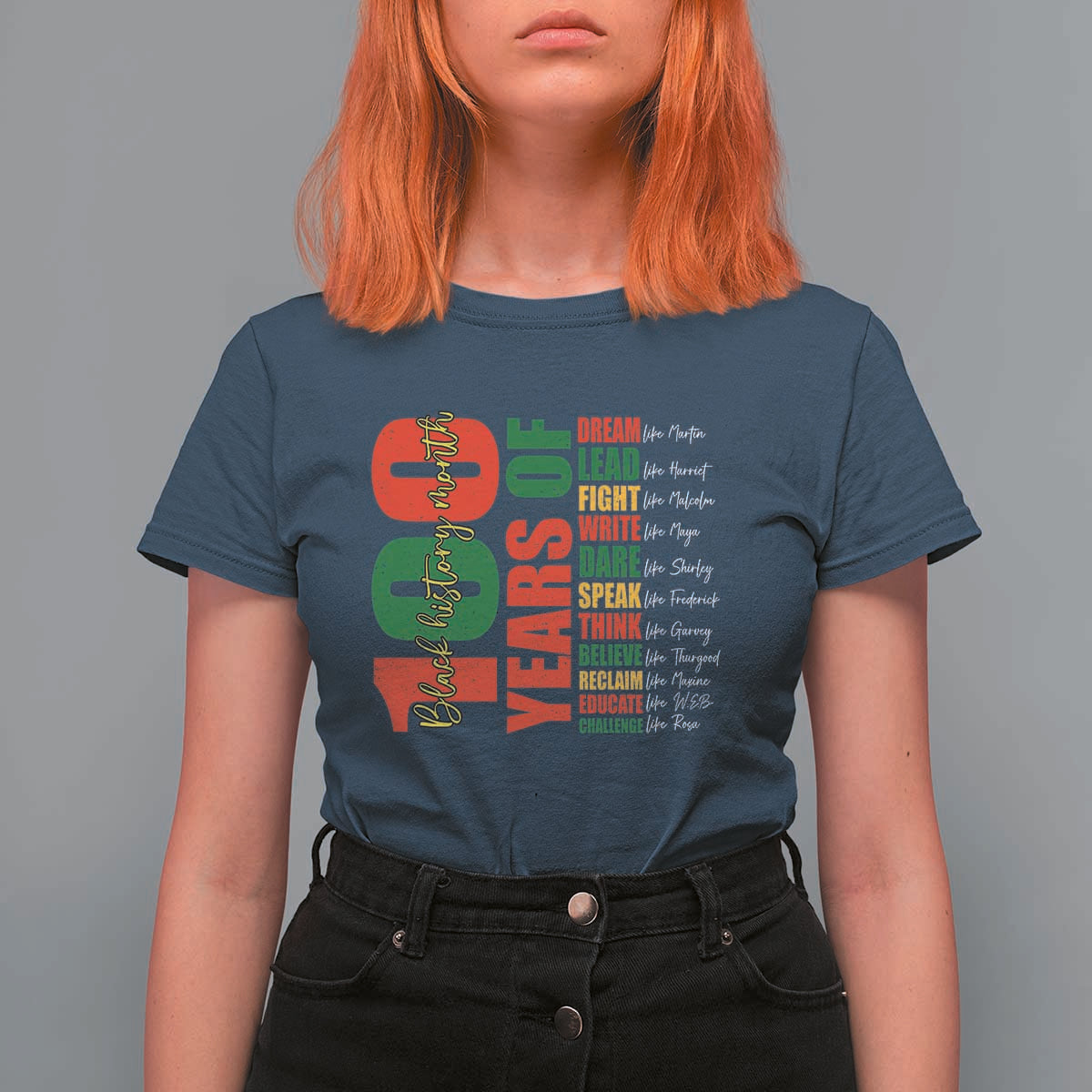 100 Years Of Black History T Shirt For Women African American Historical Figures African American Teacher