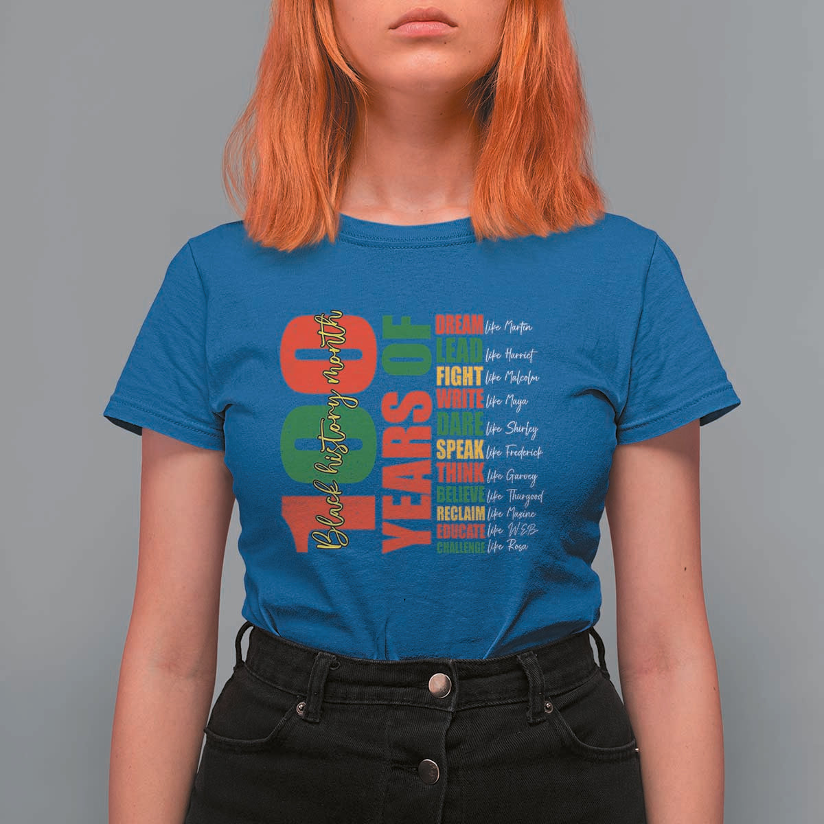 100 Years Of Black History T Shirt For Women African American Historical Figures African American Teacher