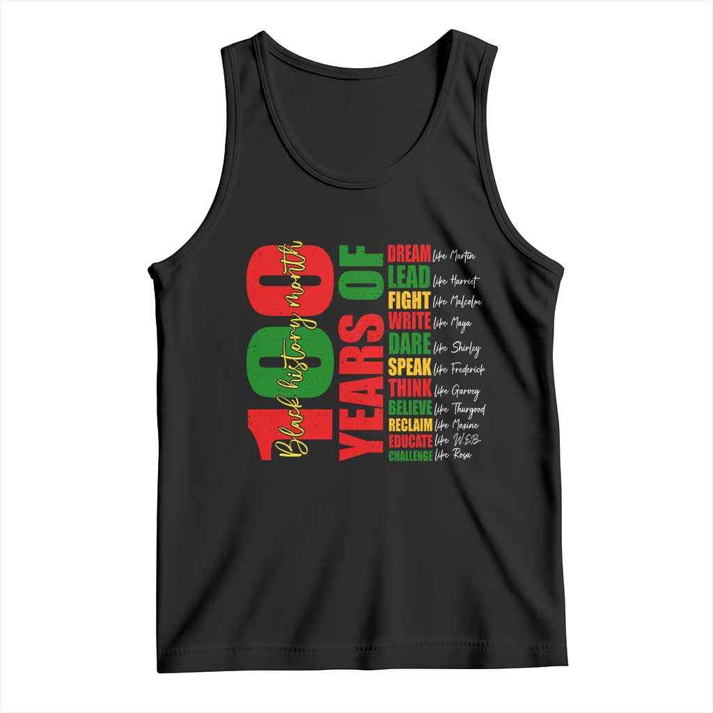 100 Years Of Black History Tank Top African American Historical Figures African American Teacher
