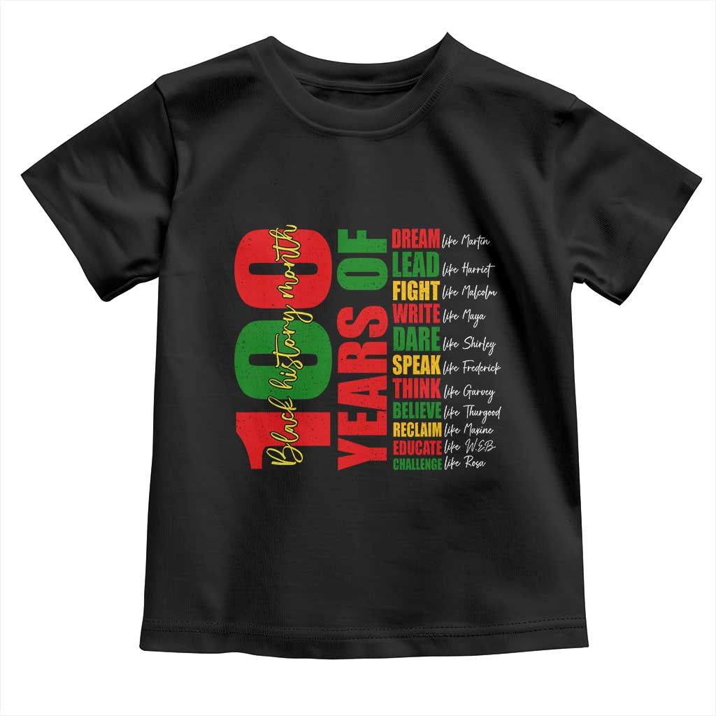 100 Years Of Black History Toddler T Shirt African American Historical Figures African American Teacher