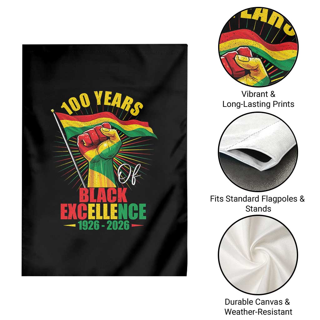 100 Years Of Black Excellence Garden Flag Centennial Black History Month