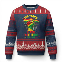 100 Years Of Black Excellence Ugly Christmas Sweater Centennial Black History Month