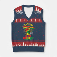 100 Years Of Black Excellence V-Neck Knit Sweater Vest Centennial Black History Month