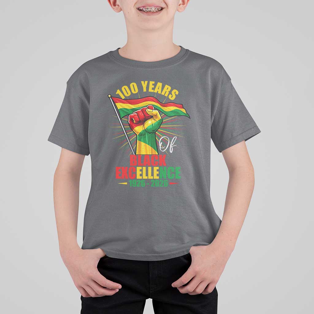 100 Years Of Black Excellence T Shirt For Kid Centennial Black History Month