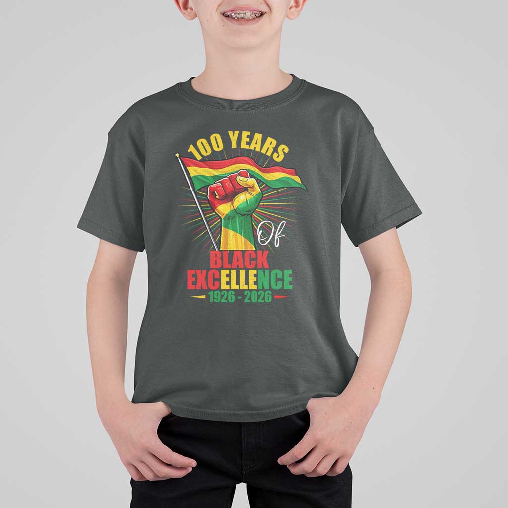 100 Years Of Black Excellence T Shirt For Kid Centennial Black History Month