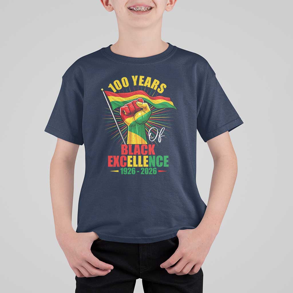 100 Years Of Black Excellence T Shirt For Kid Centennial Black History Month
