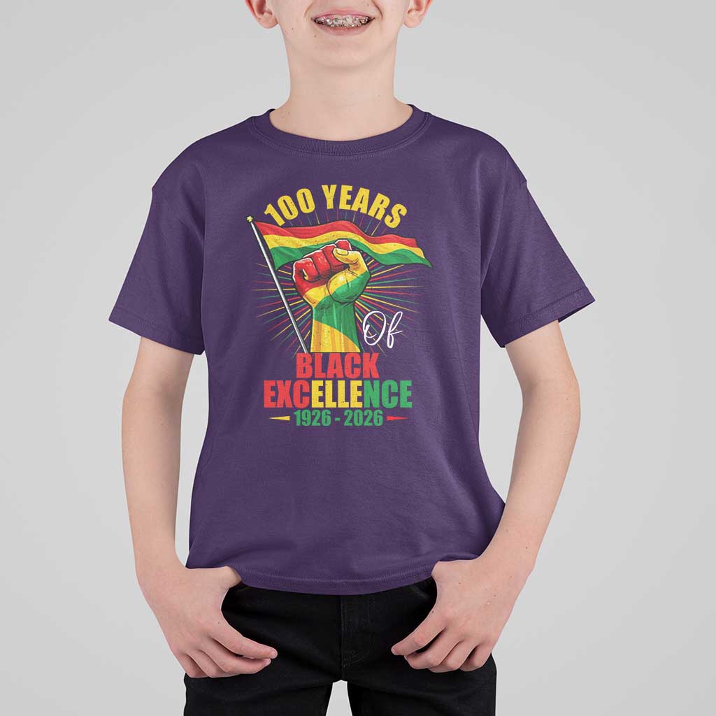 100 Years Of Black Excellence T Shirt For Kid Centennial Black History Month