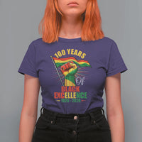 100 Years Of Black Excellence T Shirt For Women Centennial Black History Month