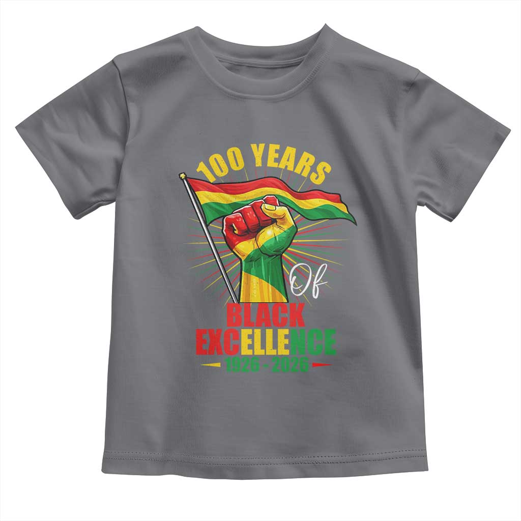100 Years Of Black Excellence Toddler T Shirt Centennial Black History Month