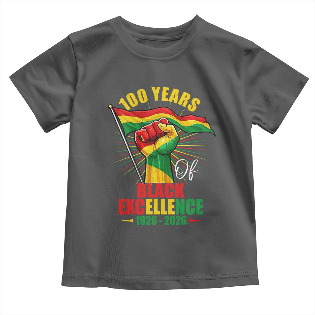 100 Years Of Black Excellence Toddler T Shirt Centennial Black History Month