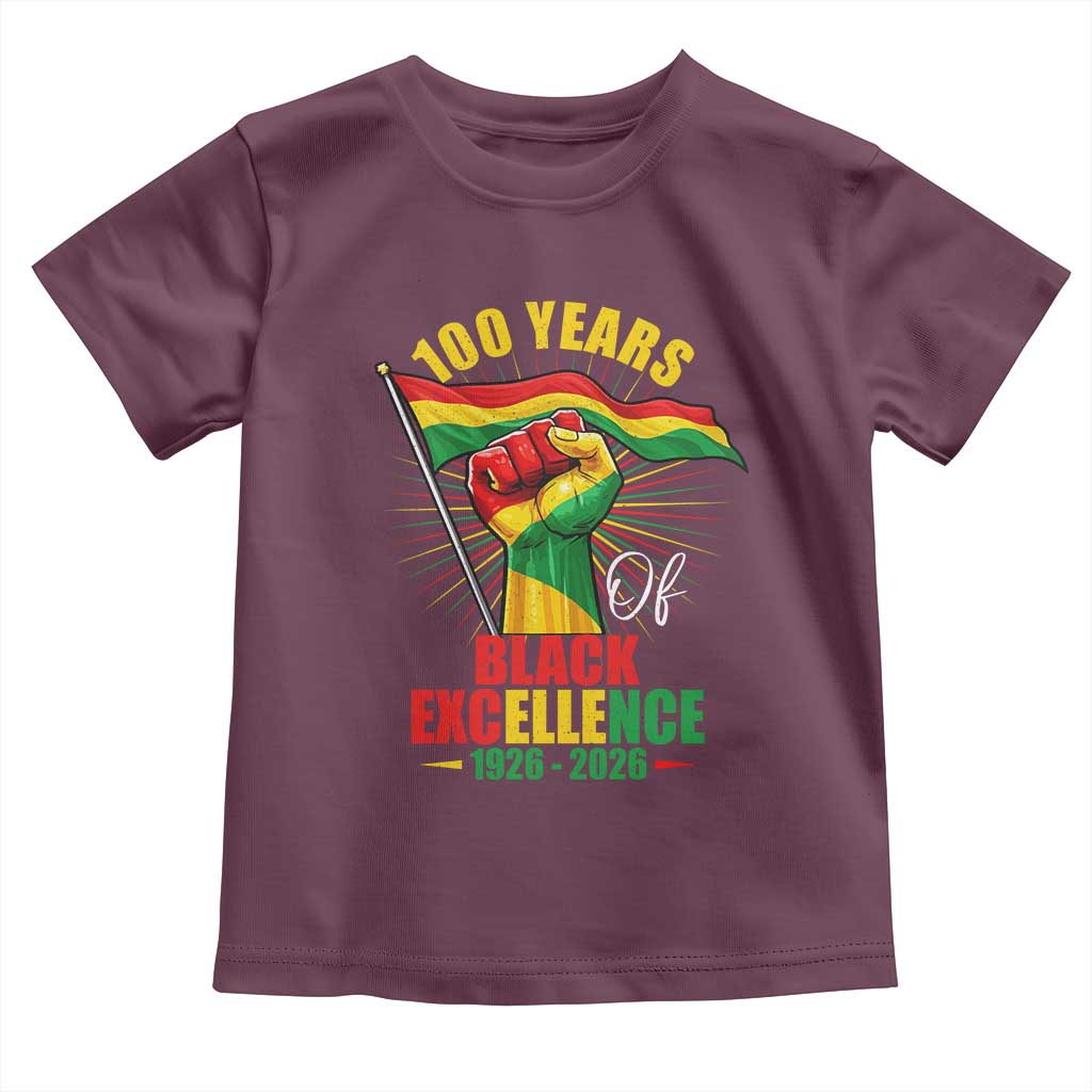 100 Years Of Black Excellence Toddler T Shirt Centennial Black History Month