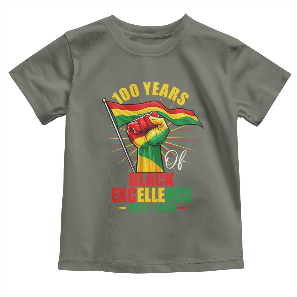 100 Years Of Black Excellence Toddler T Shirt Centennial Black History Month