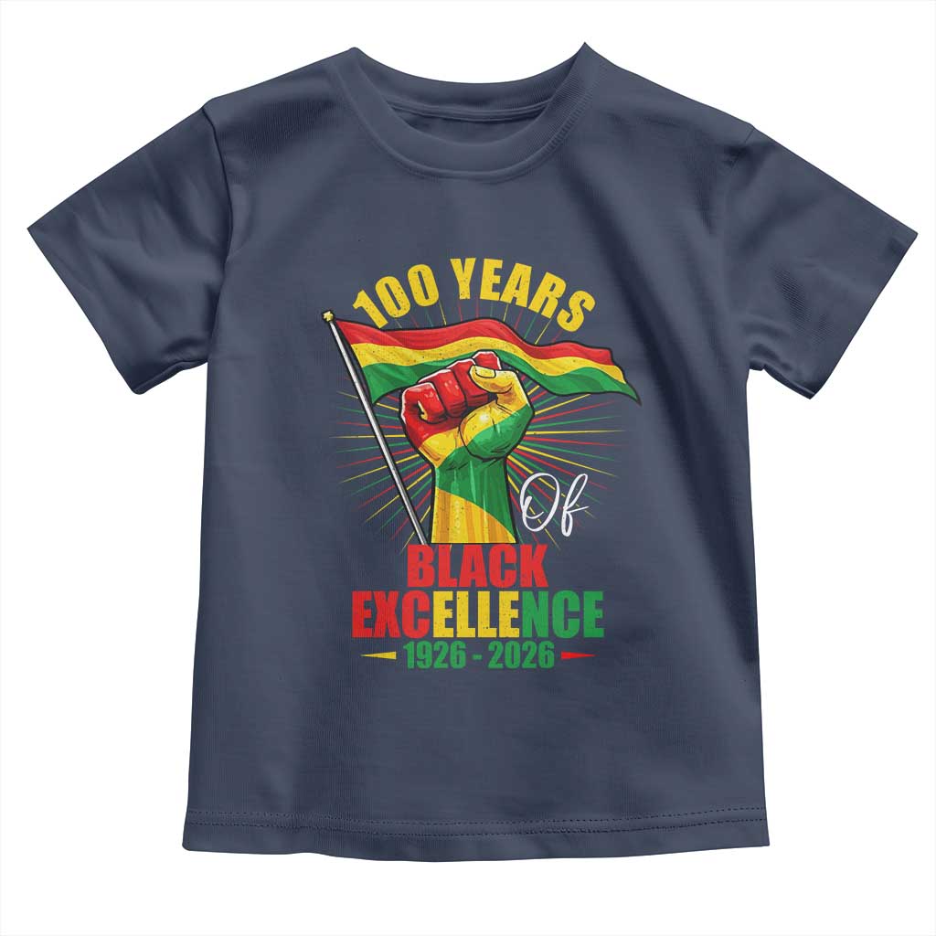 100 Years Of Black Excellence Toddler T Shirt Centennial Black History Month