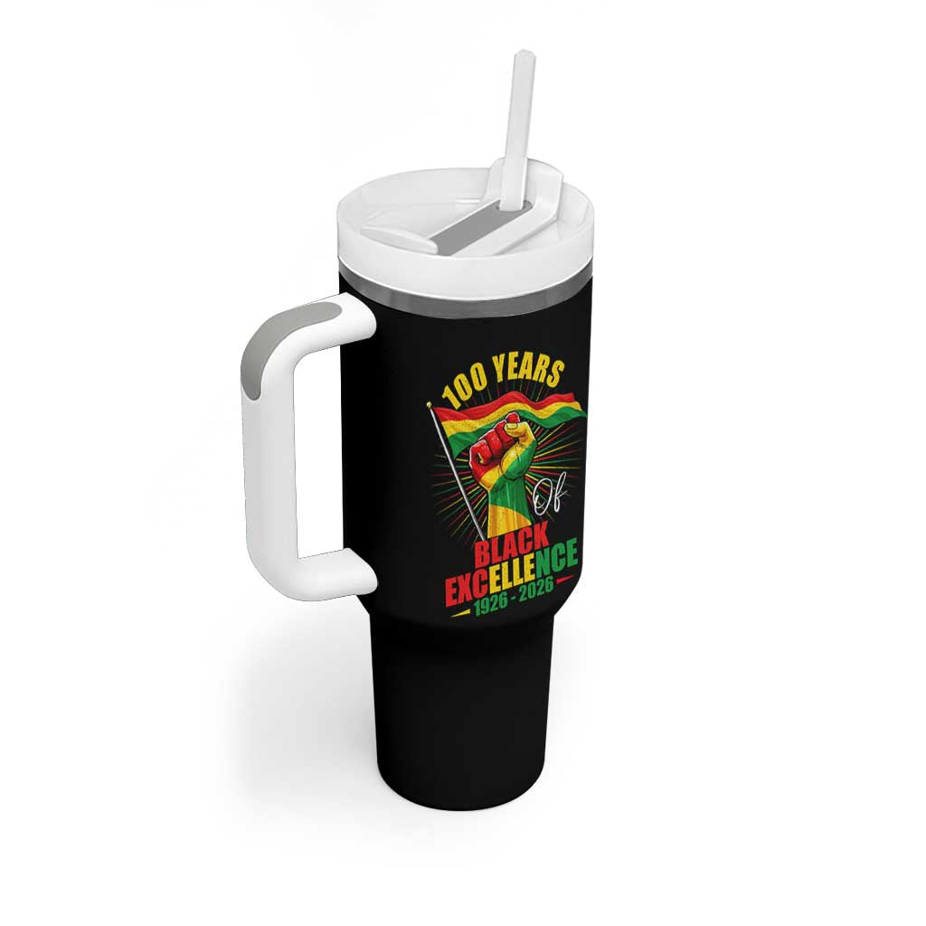 100 Years Of Black Excellence Tumbler With Handle Centennial Black History Month