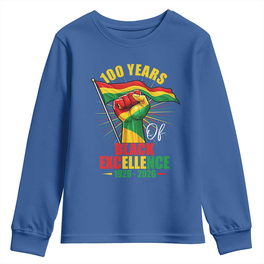 100 Years Of Black Excellence Youth Sweatshirt Centennial Black History Month