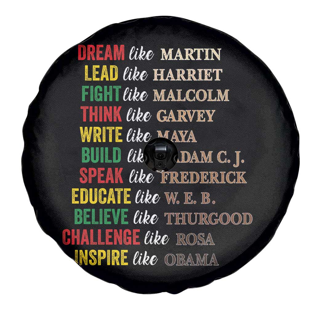 Black History Dream Like Martin Lead Like Harriet Spare Tire Cover African American Leaders