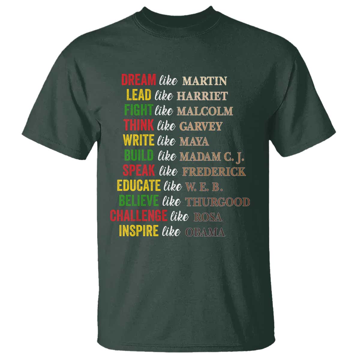 Black History Dream Like Martin Lead Like Harriet T Shirt African American Leaders