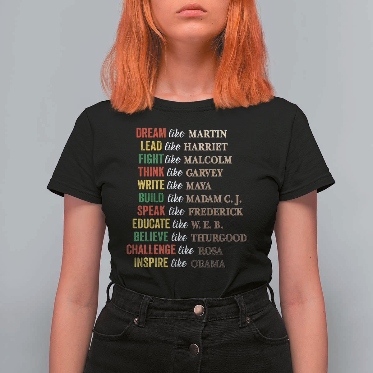 Black History Dream Like Martin Lead Like Harriet T Shirt For Women African American Leaders