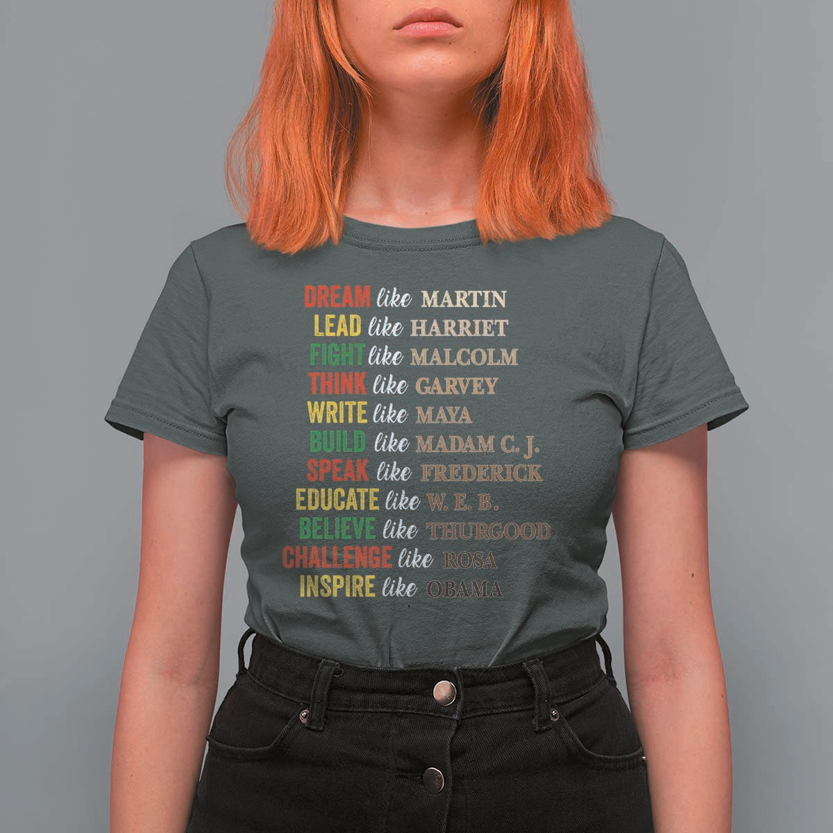 Black History Dream Like Martin Lead Like Harriet T Shirt For Women African American Leaders