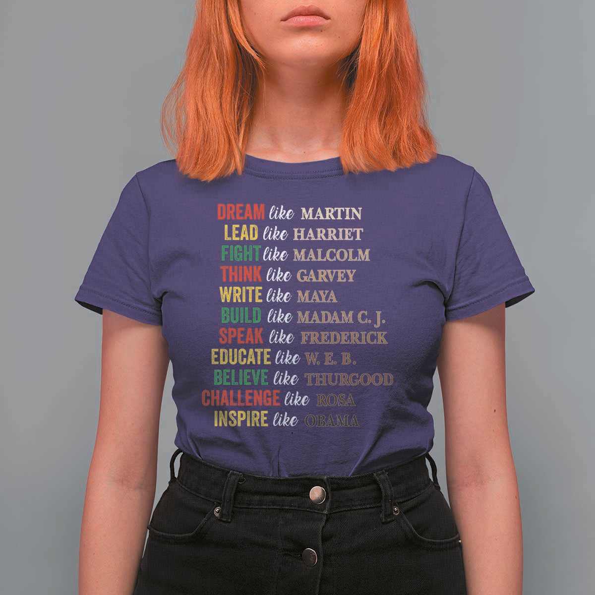 Black History Dream Like Martin Lead Like Harriet T Shirt For Women African American Leaders