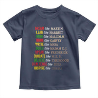 Black History Dream Like Martin Lead Like Harriet Toddler T Shirt African American Leaders