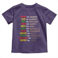 Black History Dream Like Martin Lead Like Harriet Toddler T Shirt African American Leaders