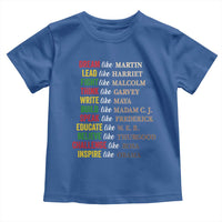 Black History Dream Like Martin Lead Like Harriet Toddler T Shirt African American Leaders
