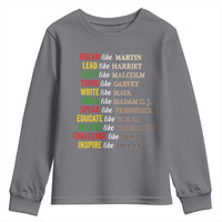 Black History Dream Like Martin Lead Like Harriet Youth Sweatshirt African American Leaders