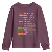 Black History Dream Like Martin Lead Like Harriet Youth Sweatshirt African American Leaders