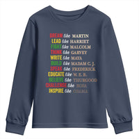 Black History Dream Like Martin Lead Like Harriet Youth Sweatshirt African American Leaders