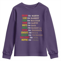 Black History Dream Like Martin Lead Like Harriet Youth Sweatshirt African American Leaders