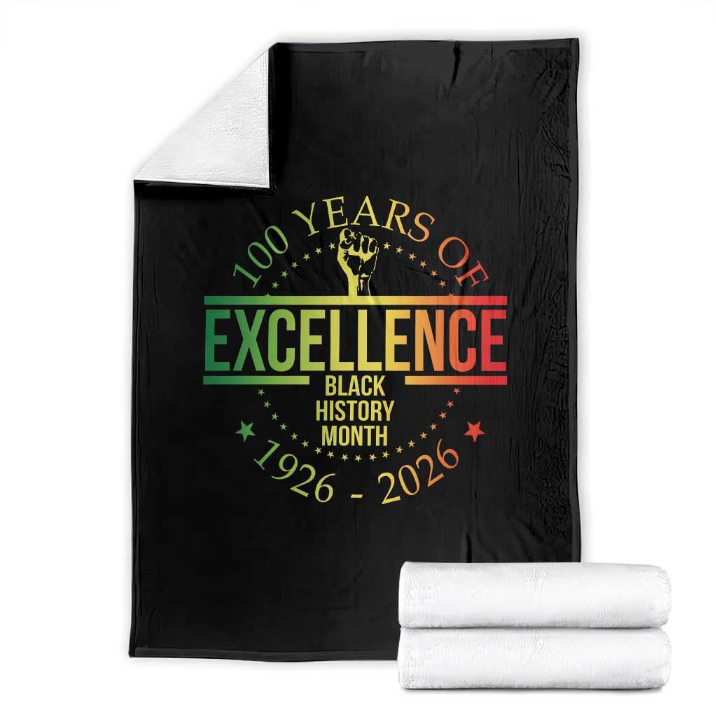 100 Years Of Excellence Black History Month 1926 2026 Throw Blanket
