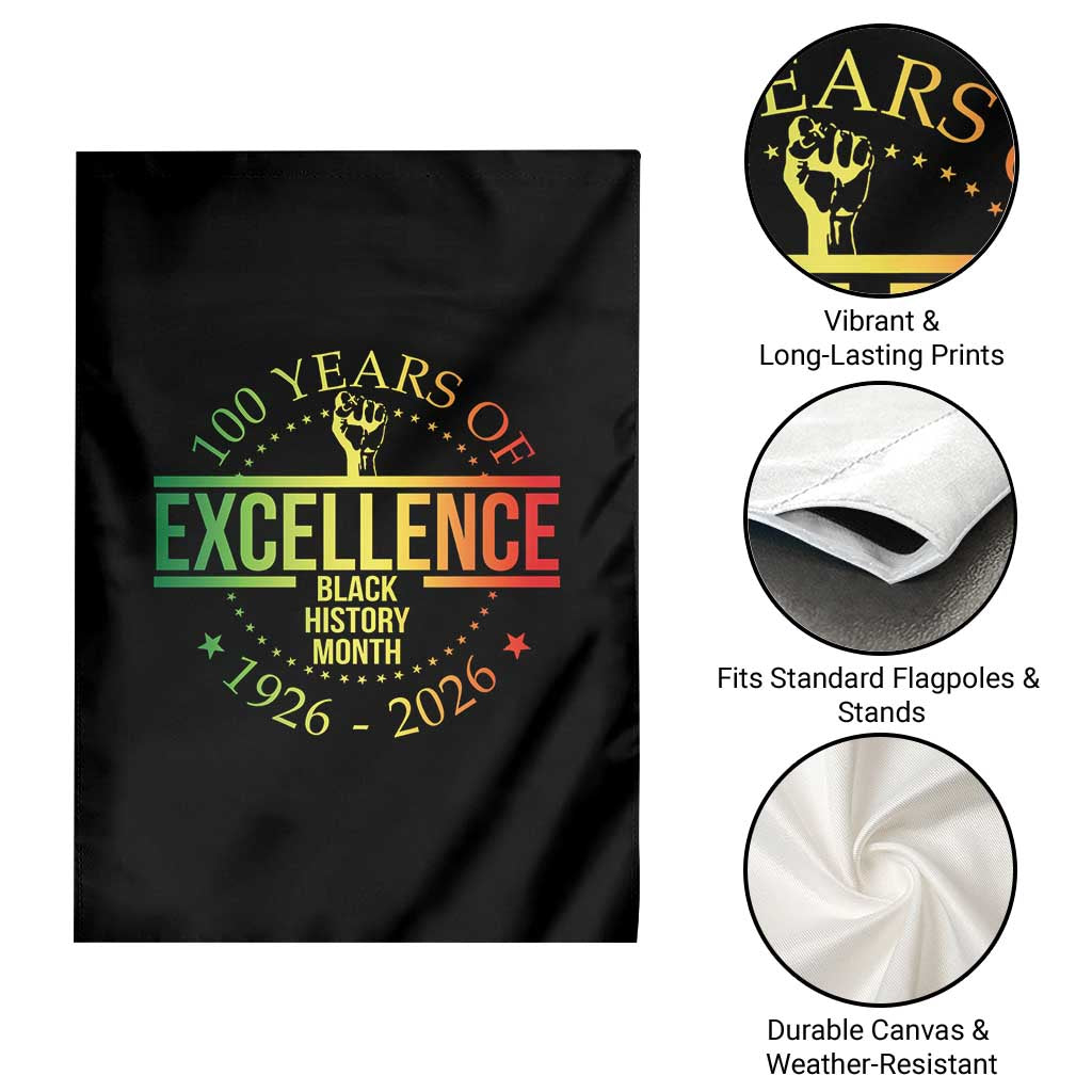 100 Years Of Excellence Black History Month 1926 2026 Garden Flag