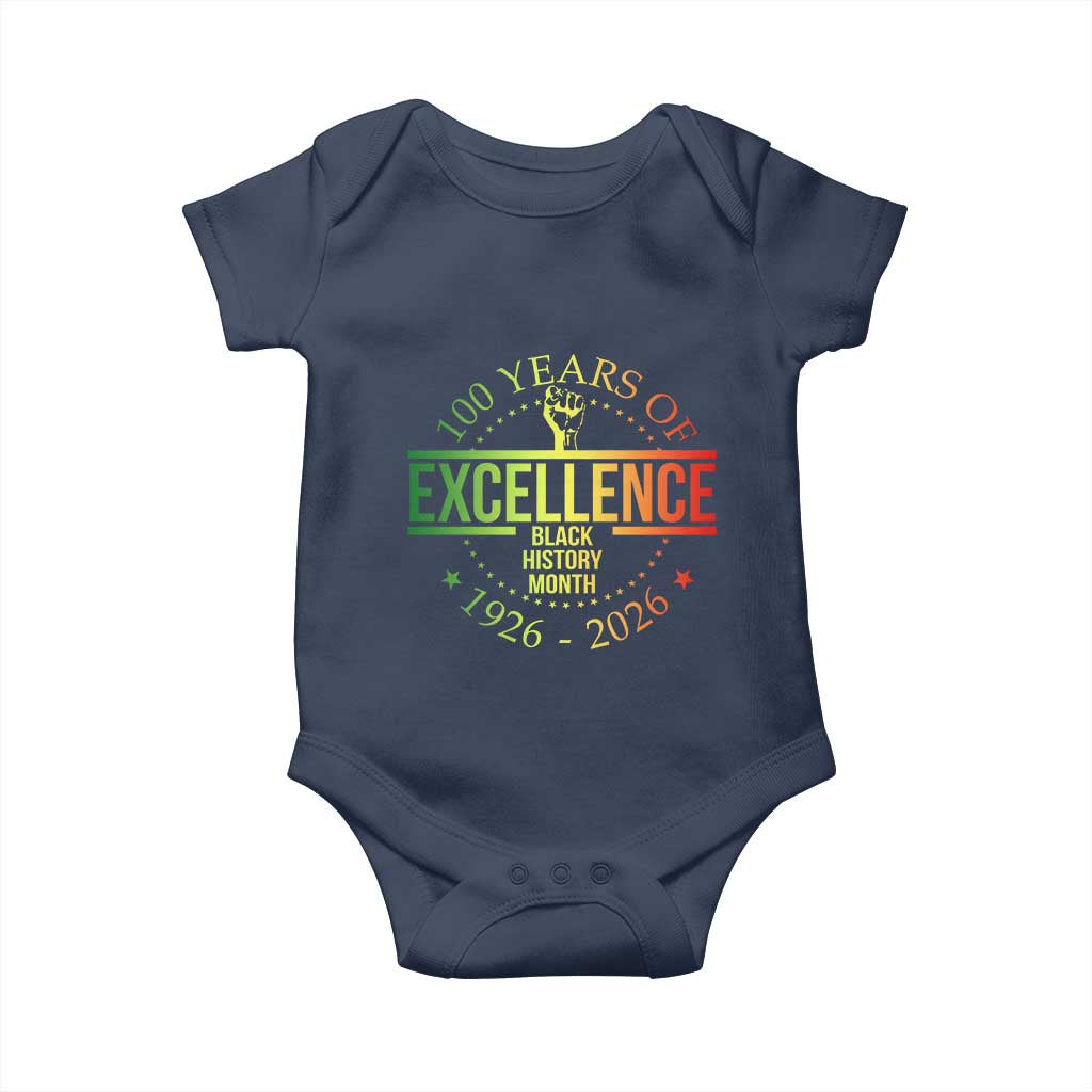 100 Years Of Excellence Black History Month 1926 2026 Baby Onesie