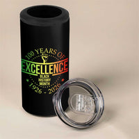 100 Years Of Excellence Black History Month 1926 2026 4 in 1 Can Cooler Tumbler