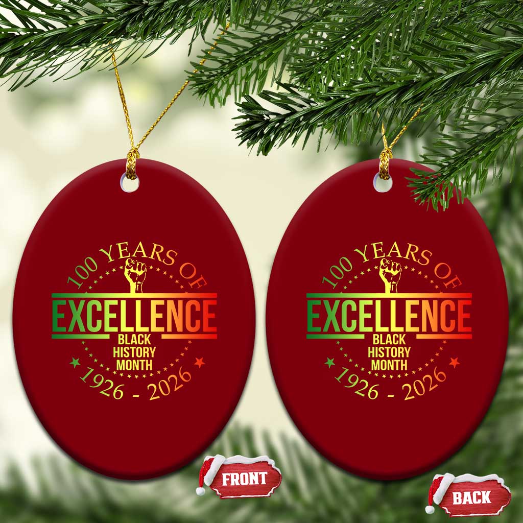 100 Years Of Excellence Black History Month 1926 2026 Ceramic Ornament