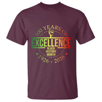 100 Years Of Excellence Black History Month 1926 2026 T Shirt