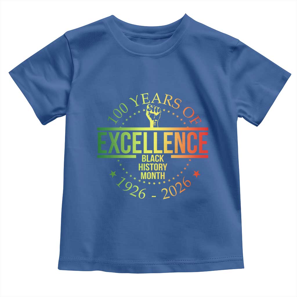 100 Years Of Excellence Black History Month 1926 2026 Toddler T Shirt