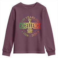 100 Years Of Excellence Black History Month 1926 2026 Youth Sweatshirt