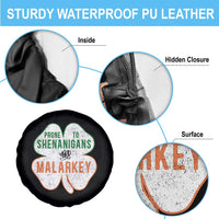 Prone to Shenanigans and Malarkey Spare Tire Cover Funny St Patricks Day Shamrock