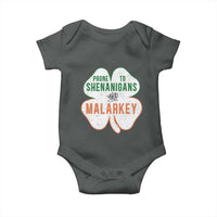 Prone to Shenanigans and Malarkey Baby Onesie Funny St Patricks Day Shamrock