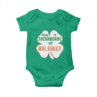 Prone to Shenanigans and Malarkey Baby Onesie Funny St Patricks Day Shamrock