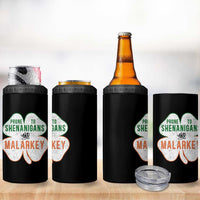 Prone to Shenanigans and Malarkey 4 in 1 Can Cooler Tumbler Funny St Patricks Day Shamrock
