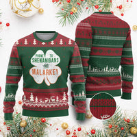 Prone to Shenanigans and Malarkey Ugly Christmas Sweater Funny St Patricks Day Shamrock
