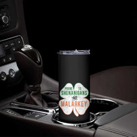Prone to Shenanigans and Malarkey Skinny Tumbler Funny St Patricks Day Shamrock