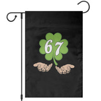 67 St Patricks Day Garden Flag Six Seven Meme Shamrock Hand Gesture